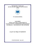 Luận văn Thạc sĩ Kinh tế: Giải pháp nâng cao chất lượng dịch vụ tại Ngân hàng Commonwealth Bank of Australia – Chi nhánh Tp. HCM