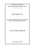 Luận văn Thạc sĩ Kinh tế: Hạn chế tài chính, đầu tư và nắm giữ tiền mặt ở các doanh nghiệp Việt Nam