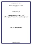 Luận văn Thạc sĩ Kinh tế: Kiểm định hành vi bầy đàn trên thị trường chứng khoán Việt Nam