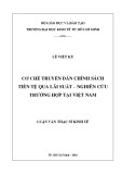 Luận văn Thạc sĩ Kinh tế: Cơ chế truyền dẫn chính sách tiền tệ qua lãi suất – Nghiên cứu trường hợp tại Việt Nam