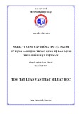 Tóm tắt Luận văn Thạc sĩ Luật Kinh tế: Nghĩa vụ cung cấp thông tin của người sử dụng lao động trong quan hệ lao động theo pháp luật Việt Nam