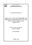 Tóm tắt Luận văn Thạc sĩ Quản lý kinh tế: Nghiên cứu các nhân tố tác động đến chất lượng dịch vụ hành chính công tại Ủy ban nhân dân thành phố Kon Tum, tỉnh Kon Tum