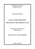 Tóm tắt Luận văn Thạc sĩ Kinh tế phát triển: Quản lý thuế nhập khẩu trên địa bàn thành phố Đà Nẵng