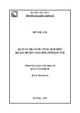 Tóm tắt Luận văn Thạc sĩ Quản lý kinh tế: Quản lý nhà nước về du lịch trên địa bàn huyện Ngọc Hồi tỉnh Kon Tum