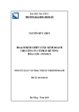 Tóm tắt Luận văn Thạc sĩ Quản trị kinh doanh: Hoạch định chiến lược kinh doanh cho Công ty Cổ phần Bê tông Hòa Cầm - Intimex