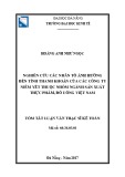 Tóm tắt Luận văn Thạc sĩ Kế toán: Nghiên cứu các nhân tố ảnh hưởng đến tính thanh khoản của các công ty niêm yết thuộc nhóm ngành sản xuất thực phẩm, đồ uống Việt Nam