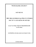 Luận văn Thạc sĩ Quản trị Kinh doanh: Tiêu thụ sản phẩm tại công ty cổ phần đầu tư và xây dựng số 1 Hà Nội