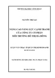 Luận văn Thạc sĩ Quản trị Kinh doanh: Nâng cao năng lực cạnh tranh của Công ty Cổ phần Môi trường Đô thị Hà Đông