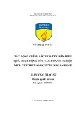 Luận văn Thạc sĩ Quản trị kinh doanh: Tác động chính sách cổ tức đến hiệu quả hoạt động của các doanh nghiệp niêm yết trên sàn chứng khoán HOSE