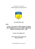 Luận văn Thạc sĩ Quản trị kinh doanh: Nâng cao chất lượng dịch vụ kinh doanh khách sạn nhằm phát triển bền vững ngành du lịch tại TP. Hồ Chi Minh trong giai đoạn 2015 – 2025