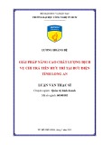 Luận văn Thạc sĩ Quản trị kinh doanh: Giải pháp nâng cao chất lượng dịch vụ chi trả tiền hưu trí tại Bưu điện tỉnh Long An