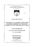 Luận văn Thạc sĩ Quản trị kinh doanh: Ảnh hưởng của văn hóa công ty đến an toàn lao động tại các doanh nghiệp xây dựng trên địa bàn TP.HCM