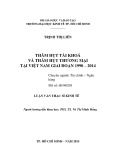 Luận văn Thạc sĩ Kinh tế: Thâm hụt tài khoá và thâm hụt thương mại tại Việt Nam giai đoạn 1990 – 2014