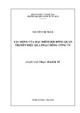 Luận văn Thạc sĩ Kinh tế: Tác động của đặc điểm Hội đồng quản trị đến hiệu quả hoạt động công ty
