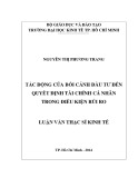 Luận văn Thạc sĩ Kinh tế: Tác động của bối cảnh đầu tư đến quyết định tài chính cá nhân trong điều kiện rủi ro