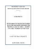 Luận văn Thạc sĩ Kinh tế: Quyết định tài trợ doanh nghiệp - Quản trị theo định thời điểm thị trường và đầu tư thực – Nghiên cứu thực nghiệm tại Việt Nam