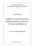 Luận văn Thạc sĩ Kinh tế: Nghiên cứu cơ chế truyền dẫn chính sách tiền tệ ở Việt Nam – Ứng dụng mô hình SVAR