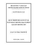 Luận văn Thạc sĩ Kinh tế: Quản trị rủi ro lãi suất tại Ngân hàng TMCP Sài Gòn Thương Tín