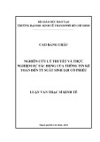 Luận văn Thạc sĩ Kinh tế: Nghiên cứu sự tác động của thông tin kế toán đến tỷ suất sinh lợi của các công ty niêm yết trên Sàn chứng khoán thành phố Hồ Chí Minh