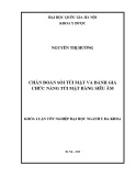 Khóa luận tốt nghiệp ngành Y đa khoa: Chẩn đoán sỏi túi mật và đánh giá chức năng túi mật bằng siêu âm