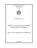 Khóa luận tốt nghiệp đại học ngành Dược học: Nghiên cứu bào chế nano Aspirin bằng kĩ thuật nghiền bi