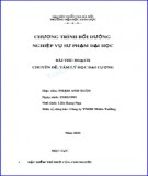 Bài thu hoạch môn Tâm lý học đại cương: Đặc điểm trí nhớ của con người, vận dụng các quy luật trí nhớ vào quá trình dạy học