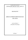 Luận văn Thạc sĩ Văn học dân gian: Khảo sát truyền thuyết dân gian Bắc Giang