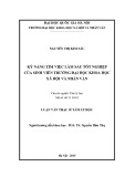 Luận văn Thạc sĩ Tâm lý học: Kỹ năng tìm việc làm sau tốt nghiệp của sinh viên trường Đại học Khoa học Xã hội và Nhân văn