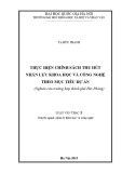 Luận văn Thạc sĩ Quản lý khoa học và công nghệ: Thực hiện chính sách thu hút nhân lực KH&CN theo mục tiêu dự án (nghiên cứu trường hợp thành phố Hải Phòng)