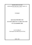 Luận văn Thạc sĩ Lịch sử: Đảng bộ tỉnh Phú Yên xây dựng đội ngũ cán bộ cấp cơ sở từ năm 2000 đến 2010