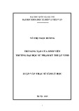 Luận văn Thạc sĩ Tâm lý học: Trí sáng tạo của sinh viên trường Đại học Sư Phạm Kỹ Thuật Vinh