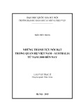 Luận văn Thạc sĩ Châu Á học: Những thành tựu nổi bật trong quan hệ Việt Nam – Australia từ năm 2000 đến nay