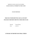 Summary of History Doctoral Thesis: Process of implementing social security policies in Dien Bien province from 2004 to 2014