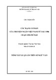 Tóm tắt Luận án Tiến sĩ Ngữ văn: Các dạng cơ bản của truyện ngắn Việt Nam sau 1986 (từ góc nhìn thể loại)