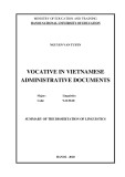 Summary of the Dissertation of Linguistics: Vocative in Vietnamese administrative documents
