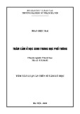 Tóm tắt Luận án Tiến sĩ Tâm lý học: Trầm cảm ở học sinh trung học phổ thông