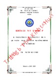 Khóa luận tốt nghiệp Kế toán-Kiểm toán: Công tác kế toán công nợ tại Công ty Cổ phần Quản lý đường bộ và Xây dựng công trình Thừa Thiên Hu