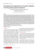 Determination of the appropriate level of manure fertilisation for Moringa oleifera grown for animal feed