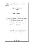 Tóm tắt luận án Tiến sĩ Tài chính – Ngân hàng: Quản lý tài chính các cơ sở bồi dưỡng cán bộ ngành tài chính