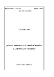 Luận án Tiến sĩ Tài chính - Ngân hàng: Quản lý tài chính các cơ sở bồi dưỡng cán bộ ngành tài chính
