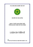 Luận án Tiến sĩ Kinh tế phát triển: Quản lý nước sạch nông thôn trên địa bàn thành phố Hải Phòng