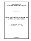 Luận văn Thạc sĩ Du lịch: Nghiên cứu tuyến điểm du lịch Việt Nam ưa thích của khách Nhật