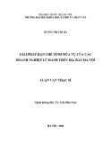 Luận văn Thạc sĩ: Giải pháp hạn chế tính thời vụ của các doanh nghiệp lữ hành trên địa bàn Hà Nội