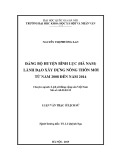 Luận văn Thạc sĩ Lịch sử: Đảng bộ huyện Bình Lục (Hà Nam) lãnh đạo xây dựng nông thôn mới từ năm 2008 đến năm 2014