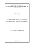 Luận văn Thạc sĩ Triết học: Tư tưởng triết học của Karl Popper trong tác phẩm "Tri thức khách quan"