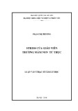 Luận văn Thạc sĩ Tâm lý học: Stress của giáo viên trường mầm non tư thục