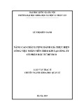 Luận văn Thạc sĩ Khoa học quản lý: Nâng cao chất lượng đánh giá thực hiện công việc nhân viên theo KPI tại công ty cổ phần đầu tư Devico