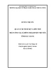 Tóm tắt luận văn Thạc sĩ Quản lý văn hóa: Quản lý di tích mộ và đền thờ thân Công Tài, xã Hồng Thái, huyện Việt Yên, tỉnh Bắc Giang