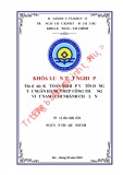 Khóa luận tốt nghiệp Kế toán-Tài chính: Kế toán các nghiệp vụ tín dụng tại Ngân hàng TMCP Công Thương Việt Nam – Chi nhánh Chợ Lớn