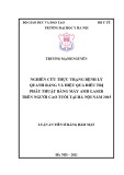 Luận án Tiến sĩ Răng Hàm Mặt: Nghiên cứu thực trạng bệnh lý quanh răng và hiệu quả điều trị phẫu thuật bằng máy AMD Laser trên người cao tuổi tại Hà Nội năm 2015